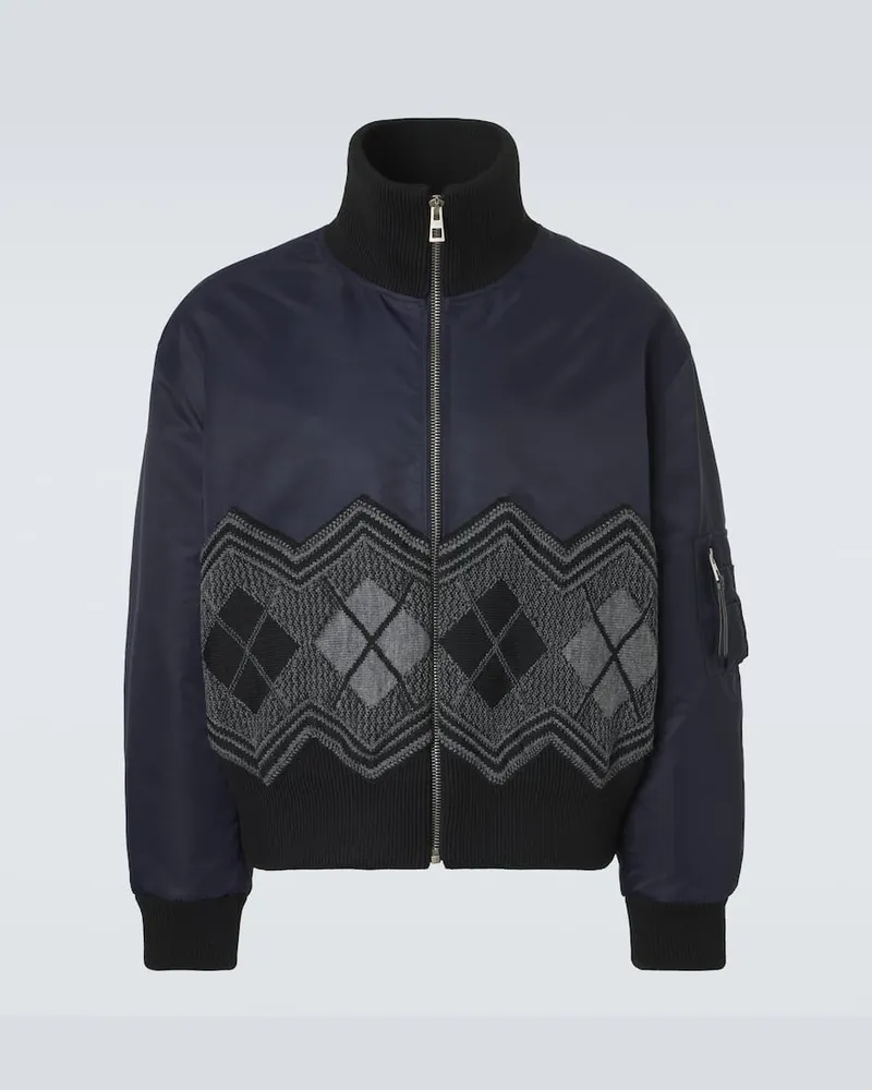 Loewe Giacca in twill tecnico a quadri Blu