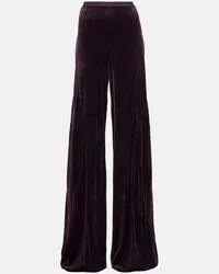 Rick Owens Pantaloni a gamba larga in velluto Viola