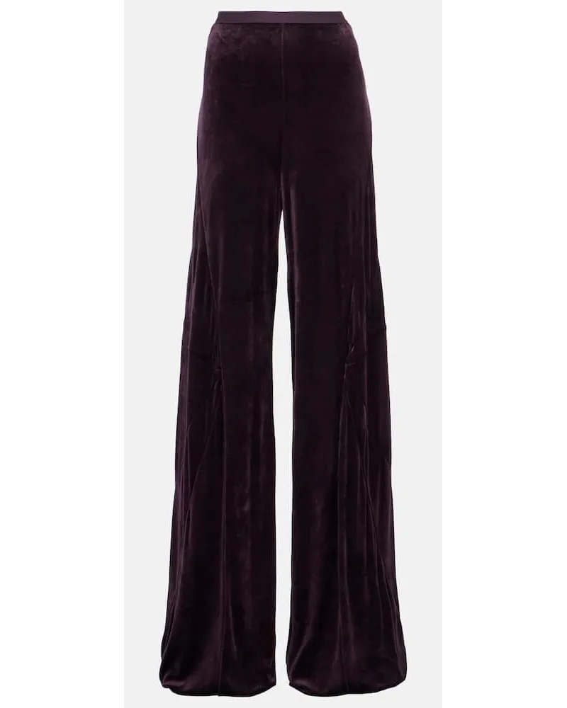Rick Owens Pantaloni a gamba larga in velluto Viola