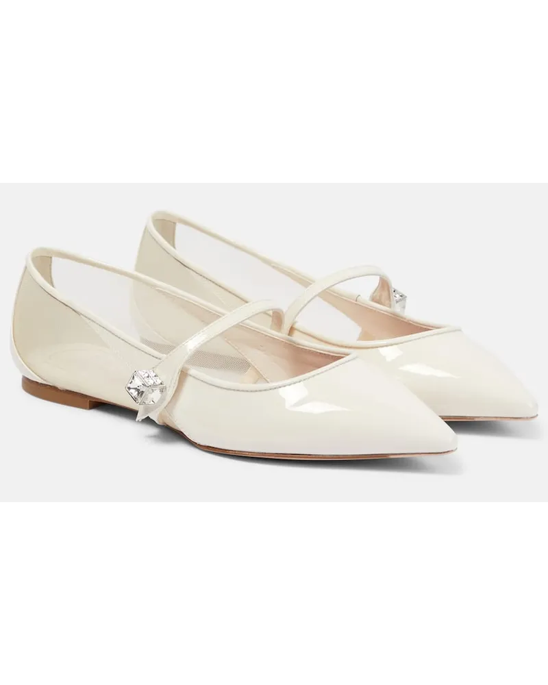 Roger Vivier Ballerine Cube B in vernice Bianco