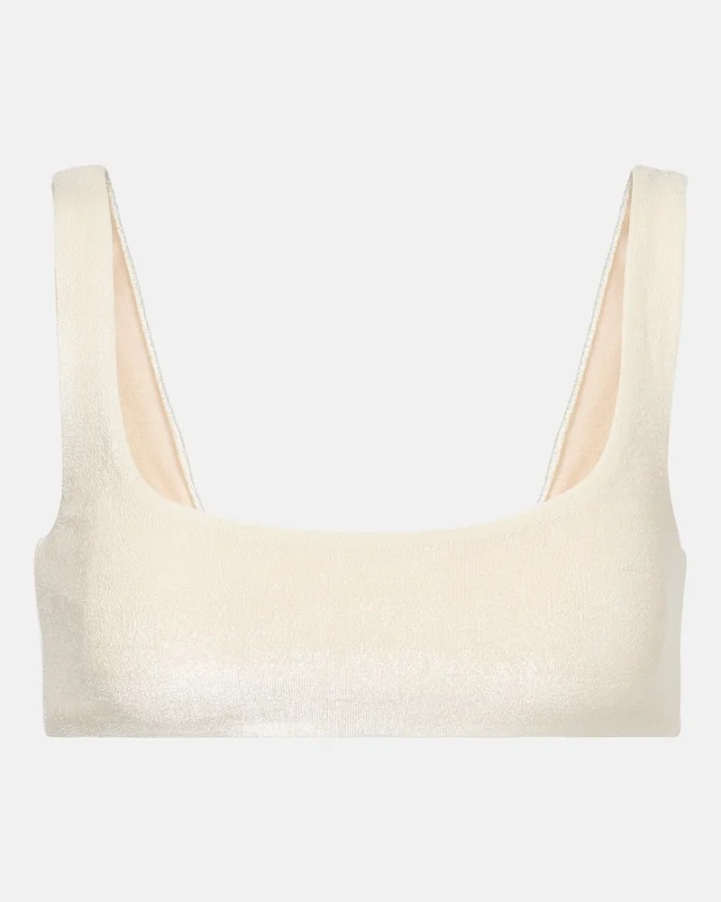 JADE SWIM Top bikini Rounded Edges in spugna Beige