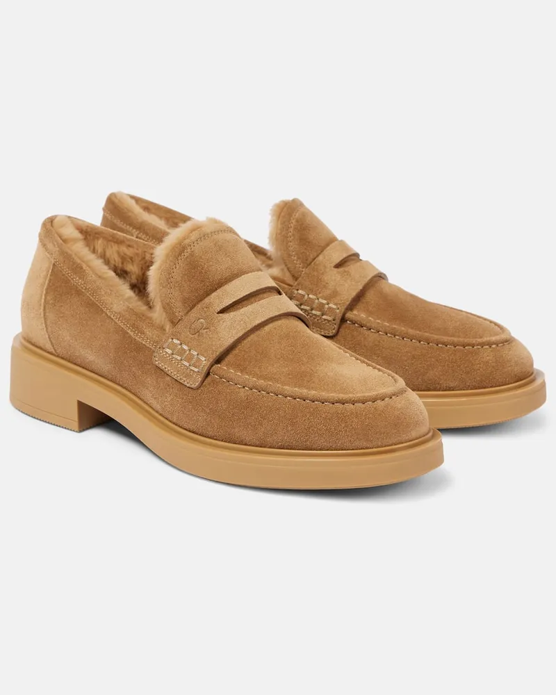 Gianvito Rossi Mocassini Harris in suede Beige