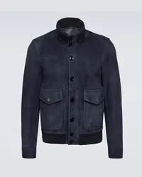 Tom Ford Bomber in suede Blu