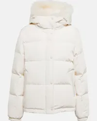 Yves Salomon Piumino con shearling Bianco