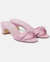 Manolo Blahnik Mules Lolloso in pelle con fiocco Rosa