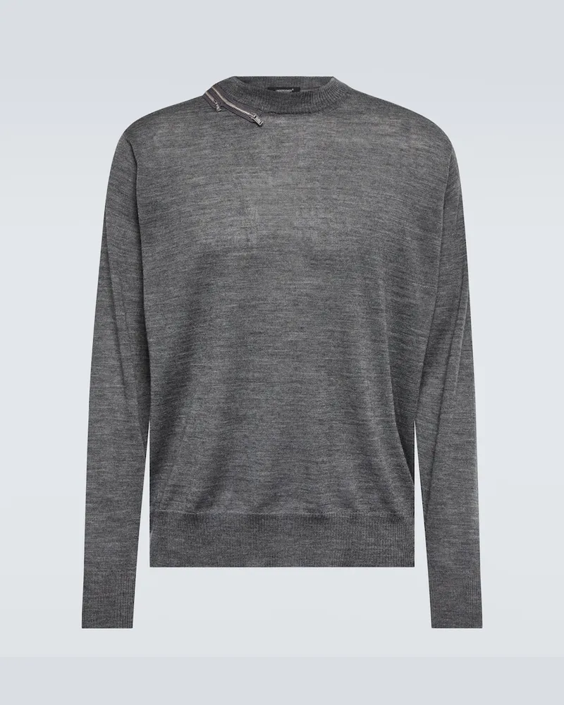 Undercover Pullover in lana con decorazioni Grigio