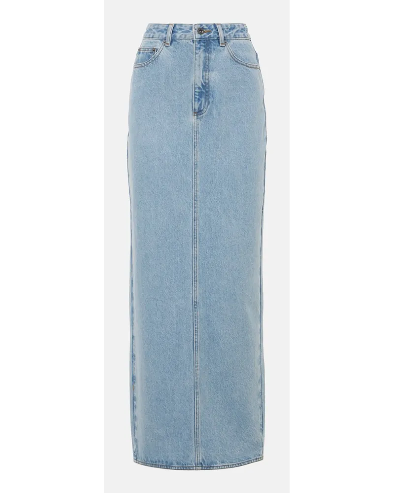 Self-Portrait Gonna lunga di jeans Blu