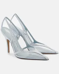 ATTICO Pumps Venus Chrome in PVC e suede Argento