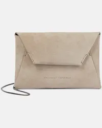 Brunello Cucinelli Borsa a tracolla Mini in suede Marrone