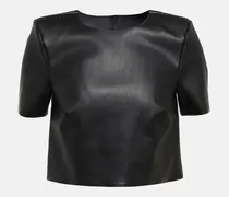 Wolford T-shirt cropped in similpelle Nero