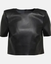 Wolford T-shirt cropped in similpelle Nero