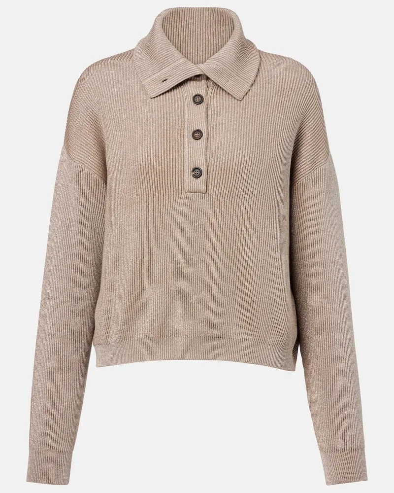 Brunello Cucinelli Pullover in misto cotone Beige