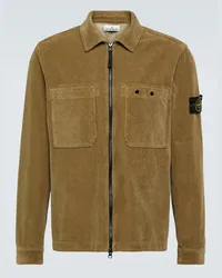 Stone Island Camicia Compass in velluto a coste Marrone