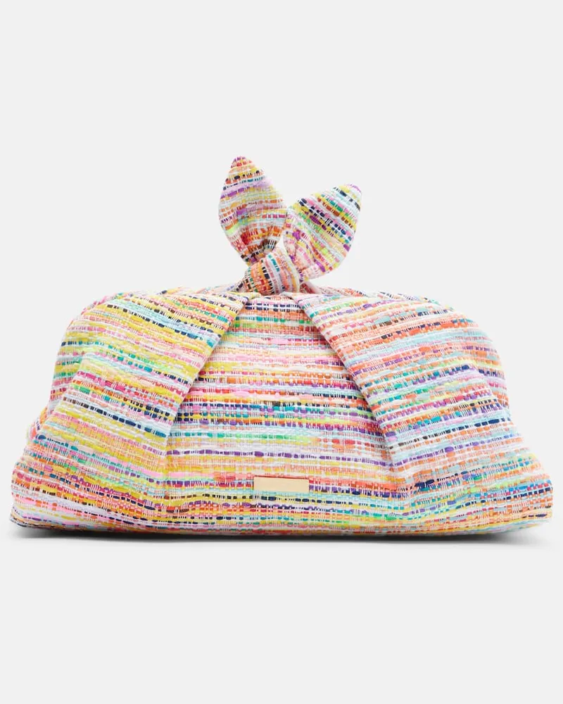 Aquazzura Clutch Bowtie in tweed Multicolore
