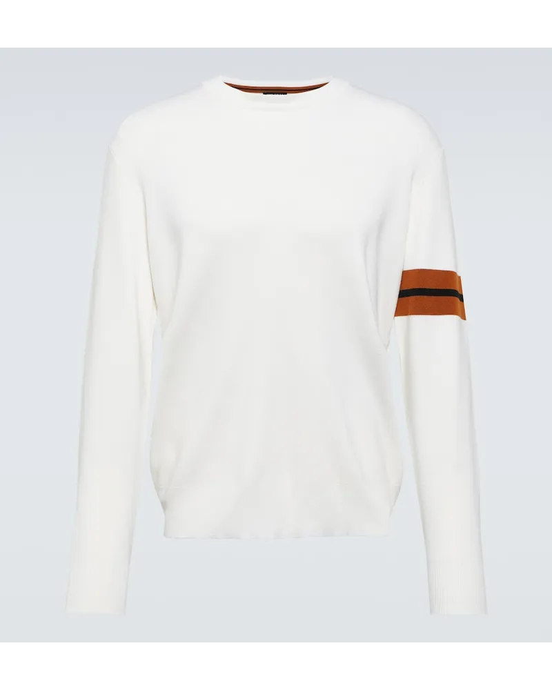 Ermenegildo Zegna Pullover in lana a coste Bianco