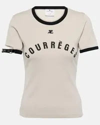 Courrèges Courrèges T-shirt Buckle in jersey di cotone Grigio