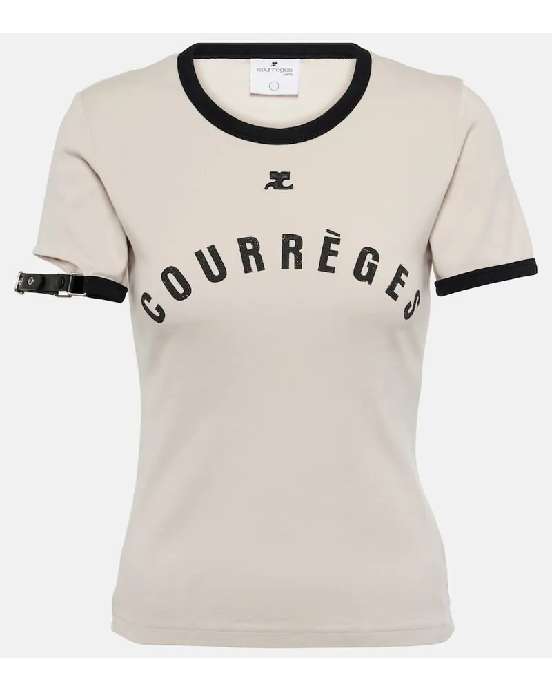 Courrèges Courrèges T-shirt Buckle in jersey di cotone Grigio