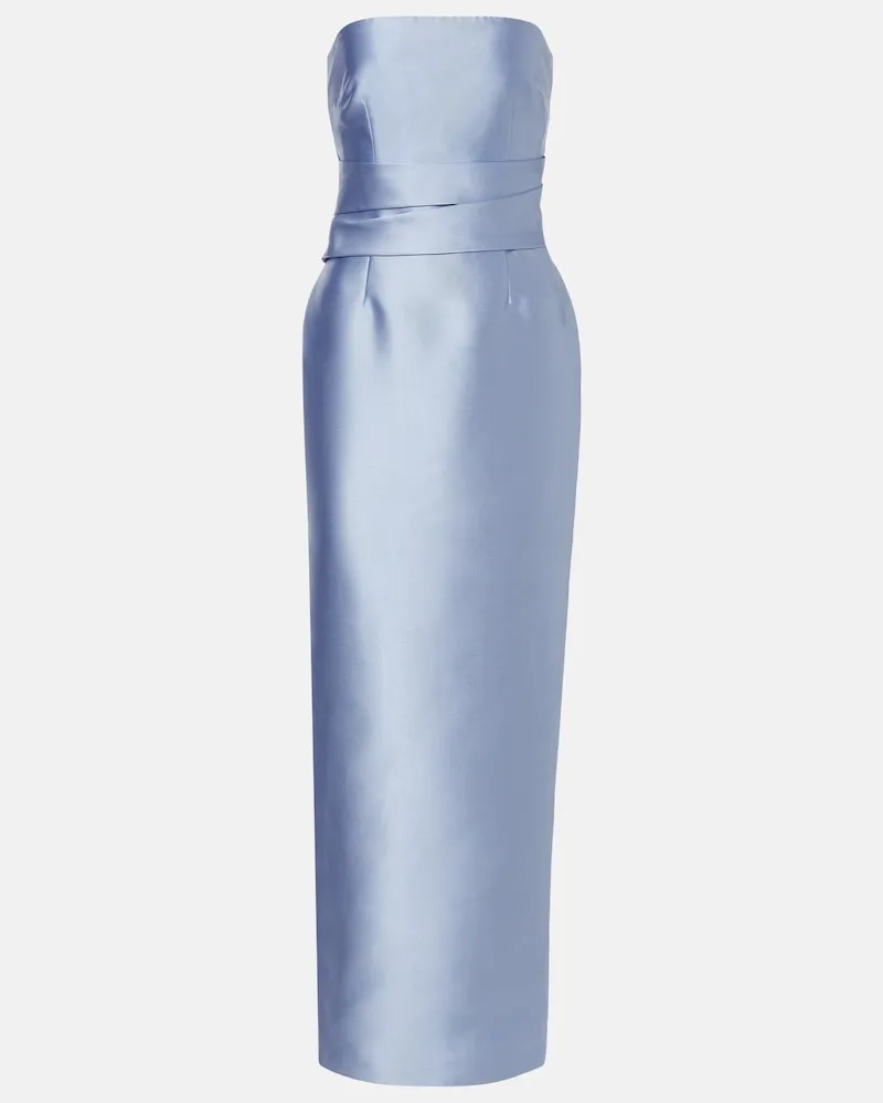 Solace London Abito lungo Ingrid in satin Blu