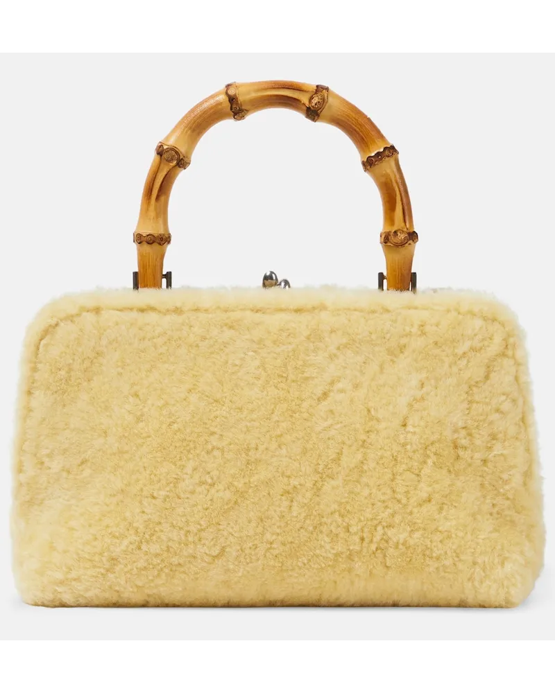 Jil Sander Borsa Goji Small in shearling Giallo