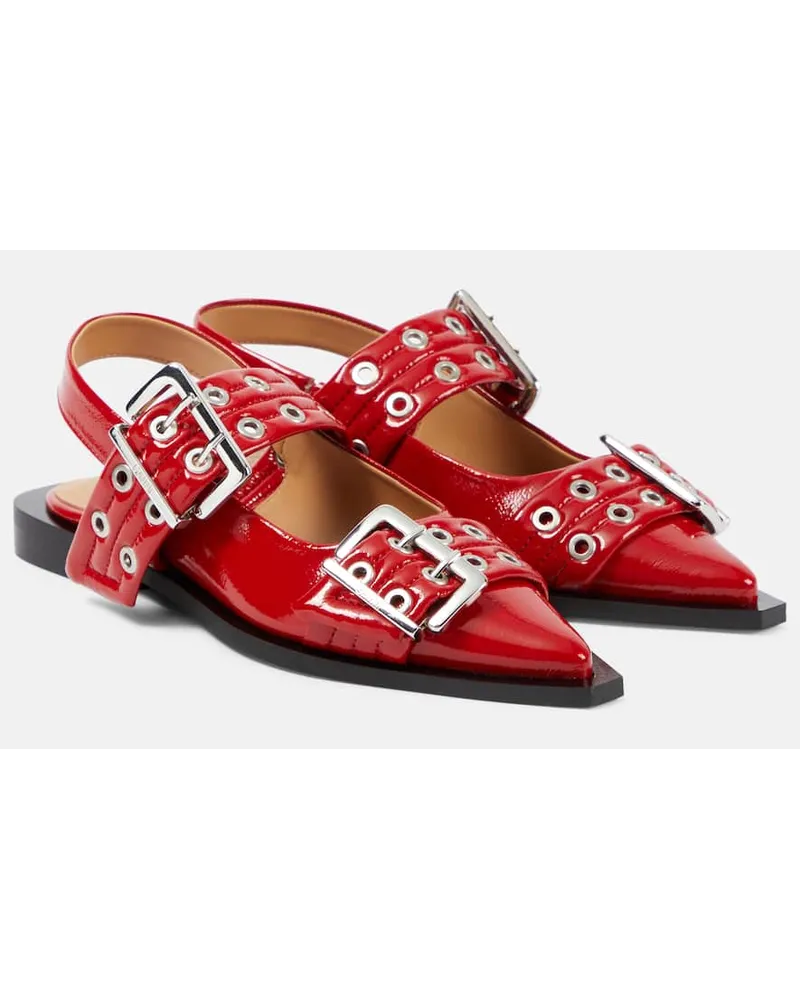Ganni Ballerine slingback in similpelle Rosso