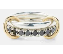 Anelli Enzo SG Noir in argento sterling e oro 18kt con diamanti neri