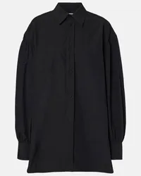 PLAN C Camicia oversize in crêpe Nero