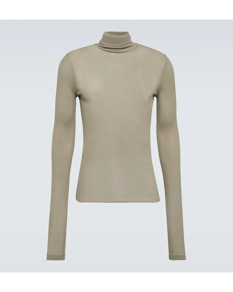 AMI Paris Lupetto in maglia a coste Marrone