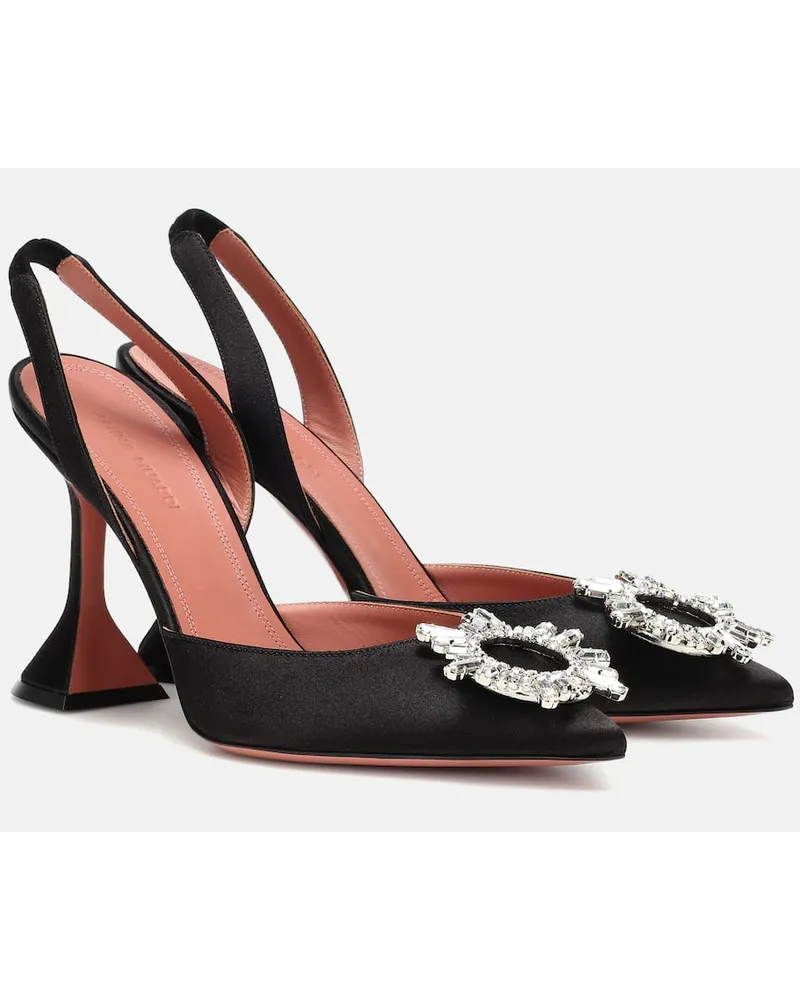 Amina Muaddi Pumps slingback Begum in raso Nero
