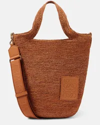 Loewe Borsa Slit Mini in rafia Marrone