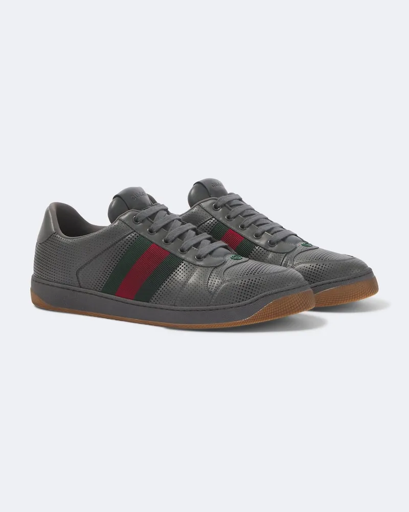 Gucci Sneakers Screener in pelle traforata Grigio