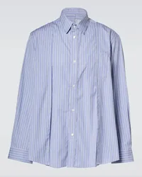 Sacai Camicia in popeline di cotone a righe Blu