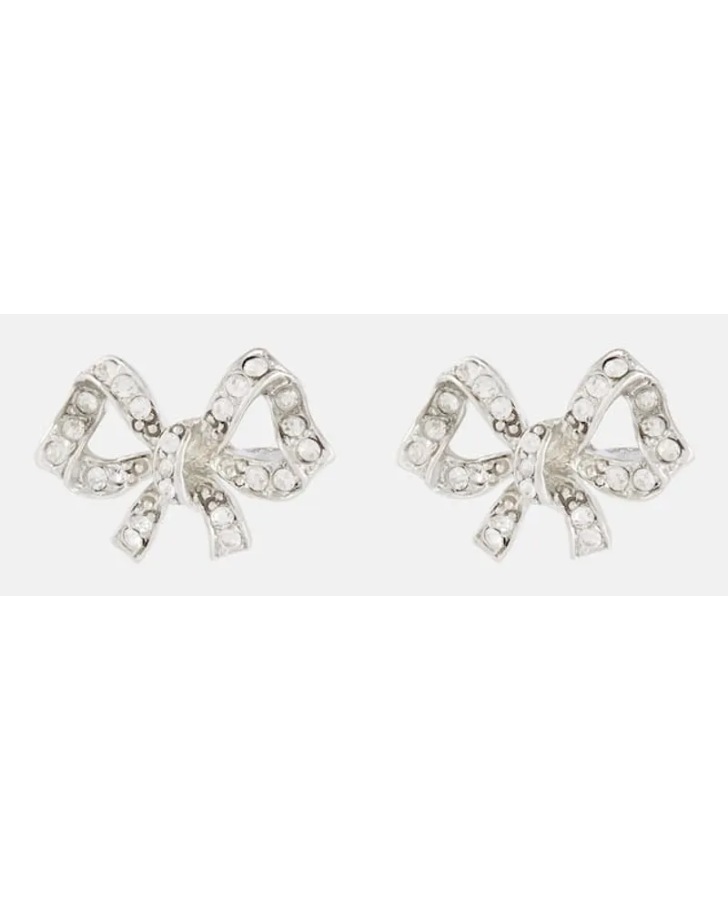 Oscar de la Renta Orecchini Bow con cristalli Argento