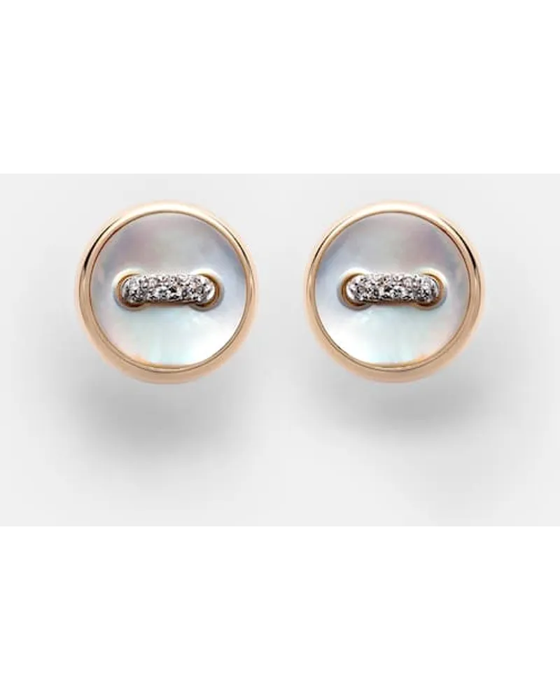 Pomellato Pom Pom Dot - Orecchini in oro rosa 18kt con madreperla e diamanti Oro