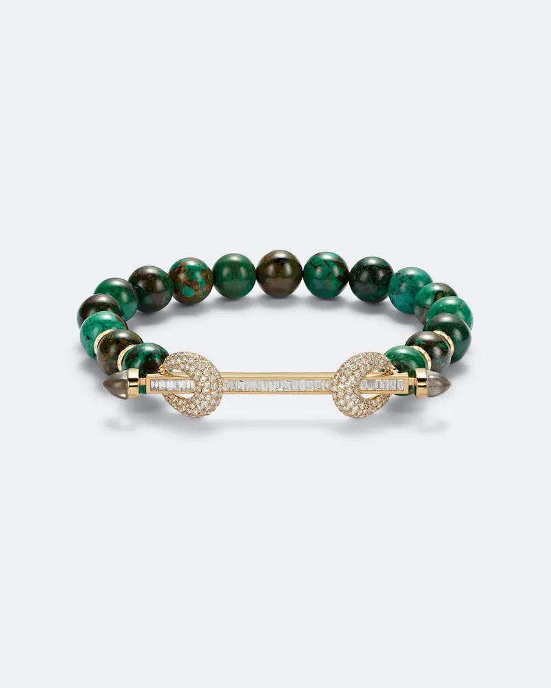 Ananya Bracciale Chakra in oro 18kt con pietre preziose Verde
