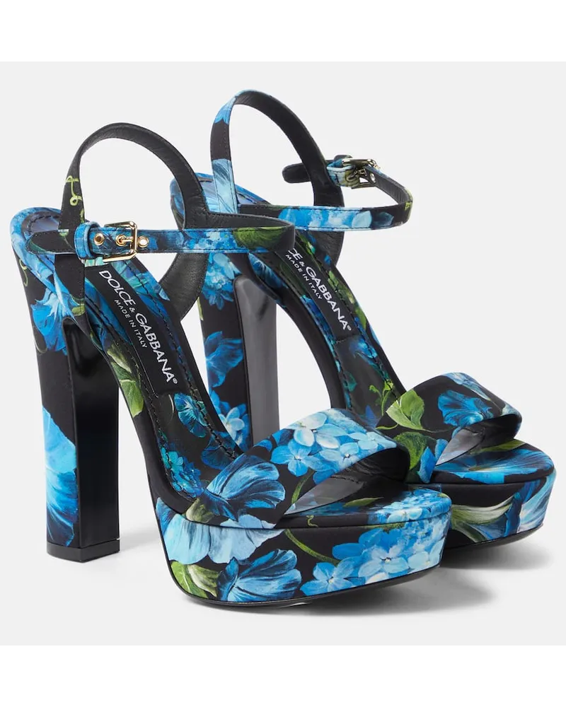 Dolce & Gabbana Sandali in raso con plateau Multicolore