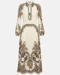 Etro Abito midi con stampa paisley Bianco