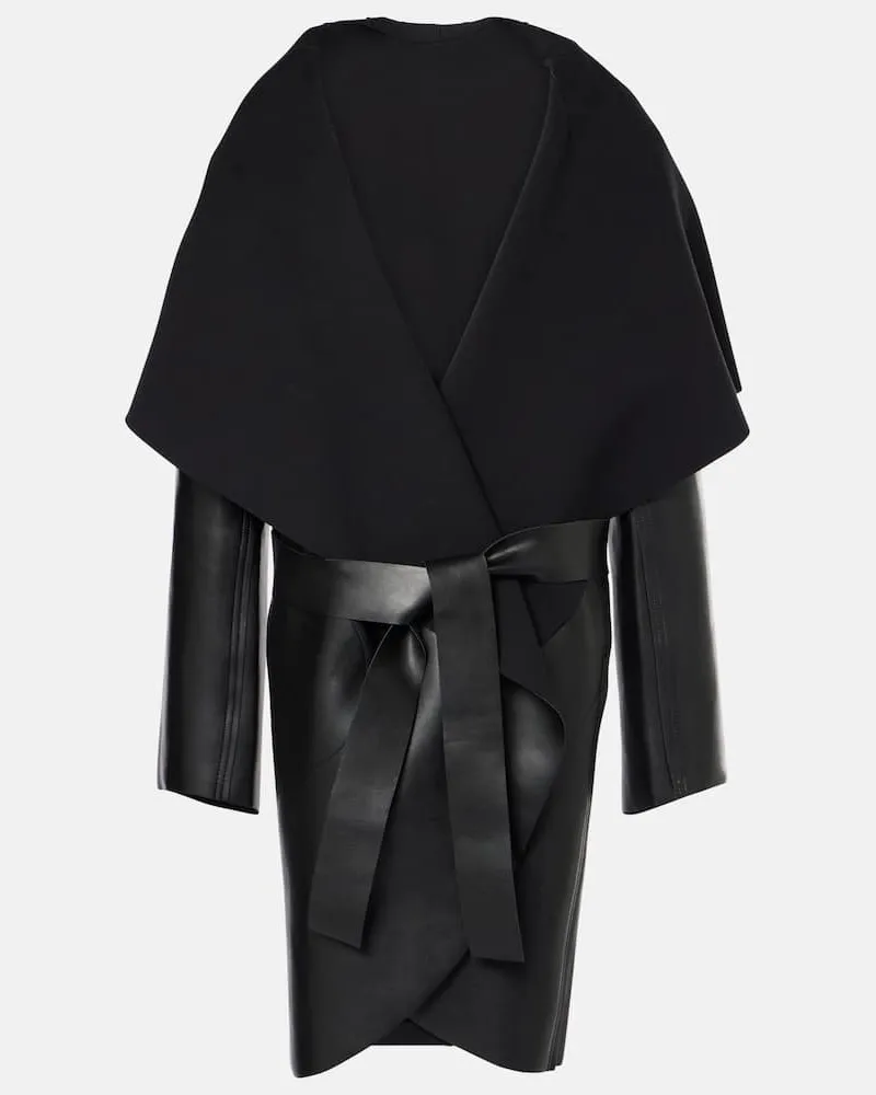 Norma Kamali Cappotto reversibile in similpelle Nero