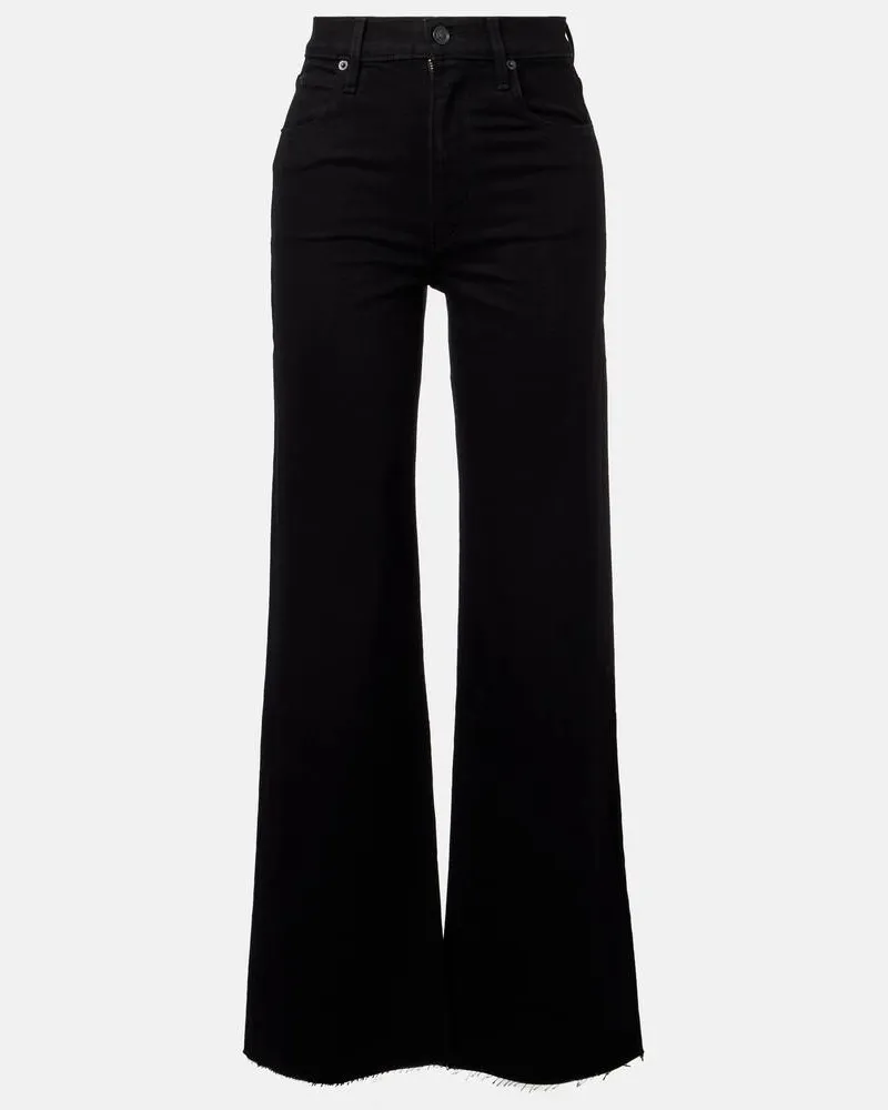 SLVRLAKE Jeans Grace a gamba larga e vita alta Nero