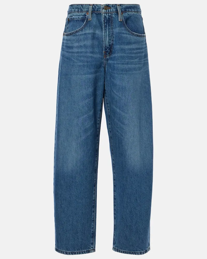 Frame Denim Jeans a gamba larga e vita media Blu