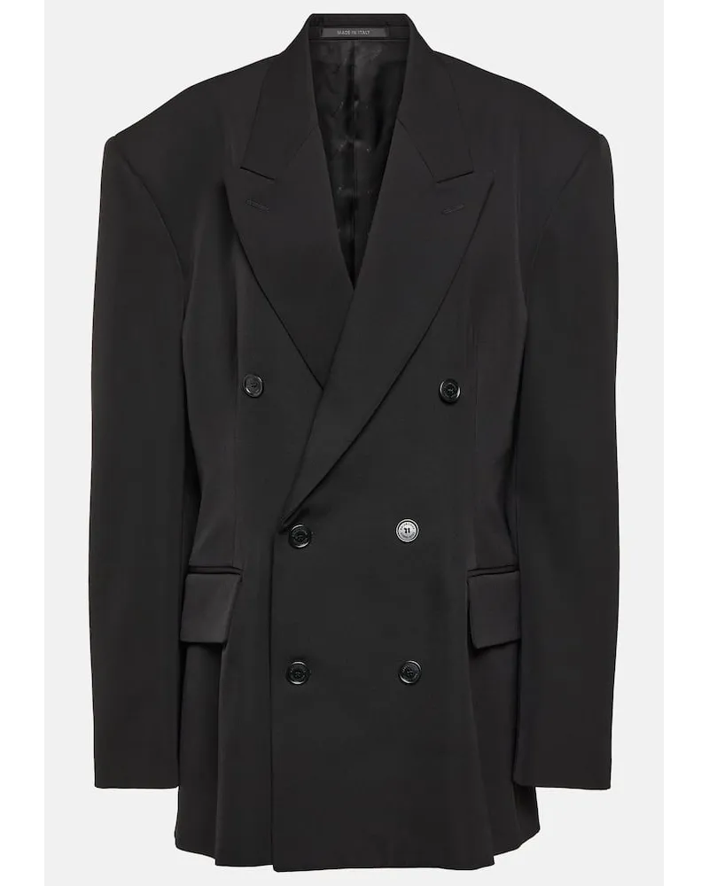 Balenciaga Blazer doppiopetto in lana Nero