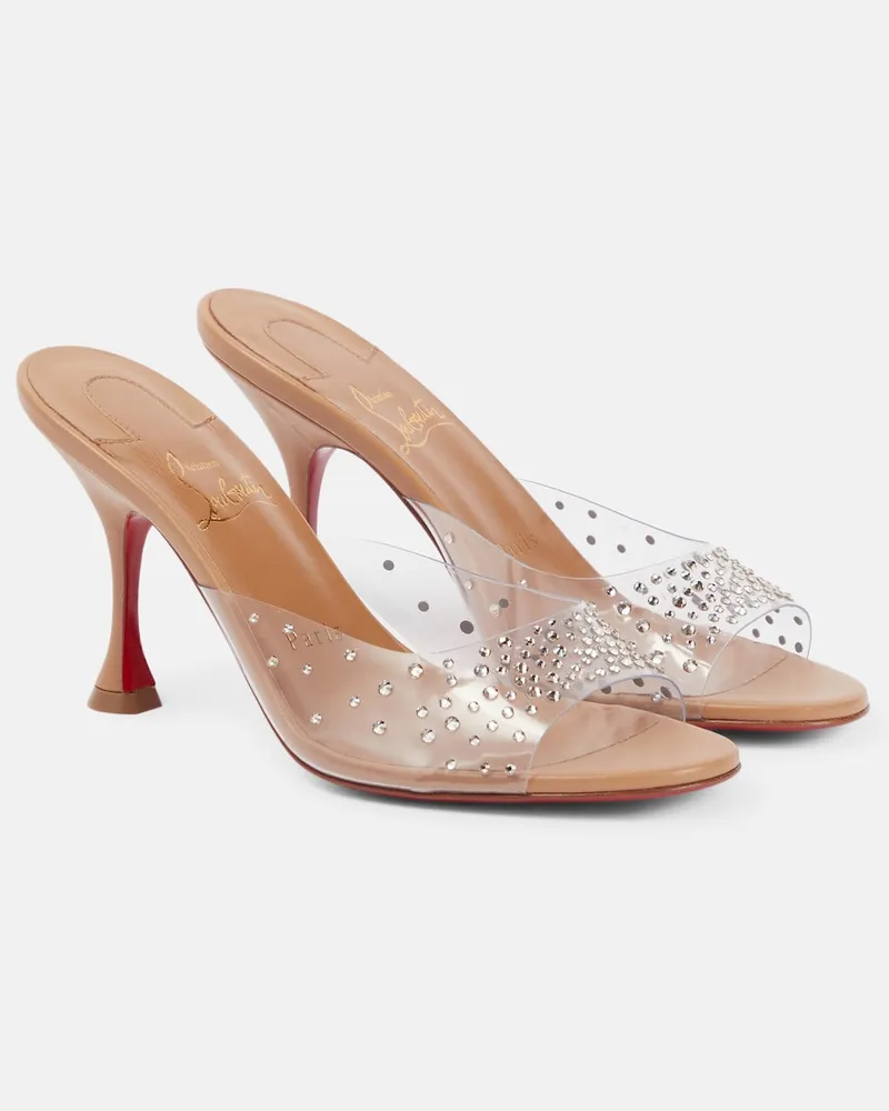 Christian Louboutin Mules Nudes Degramule con cristalli Marrone