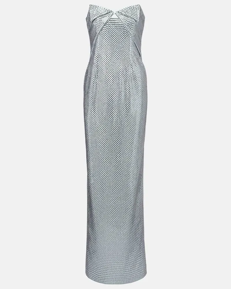 Roland Mouret Abito lungo bustier Origami Blu