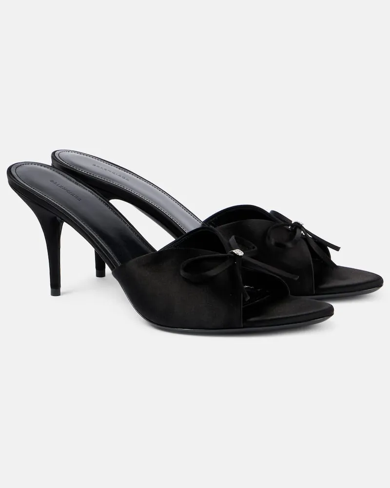 Balenciaga Sandali Knife Bow 80 in raso Nero