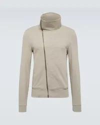 Rick Owens Felpa asimmetrica in jersey di cotone Beige