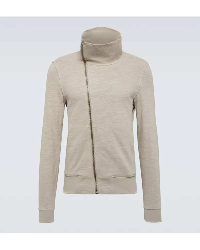 Rick Owens Felpa asimmetrica in jersey di cotone Beige