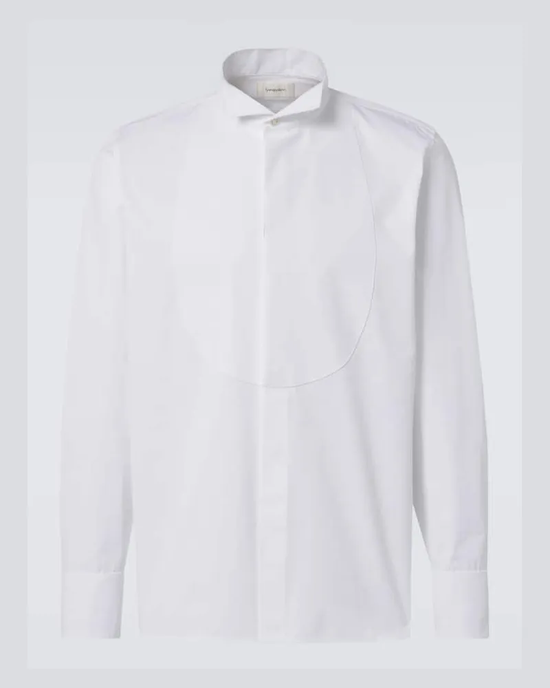 Saint Laurent Camicia da smoking in cotone Bianco