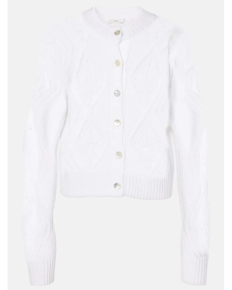 Vince Cardigan cropped in cotone Bianco