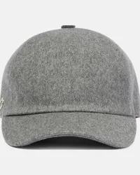 Loro Piana Cappello da baseball in cashmere Grigio