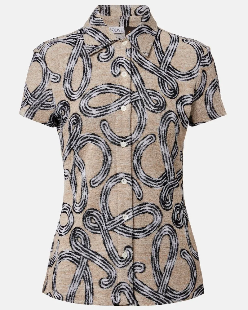 Loewe Paula's Ibiza â Camicia  Anagram in misto cotone Beige