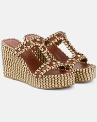 Valentino Garavani Sandali espadrillas Rockstud in pelle Marrone